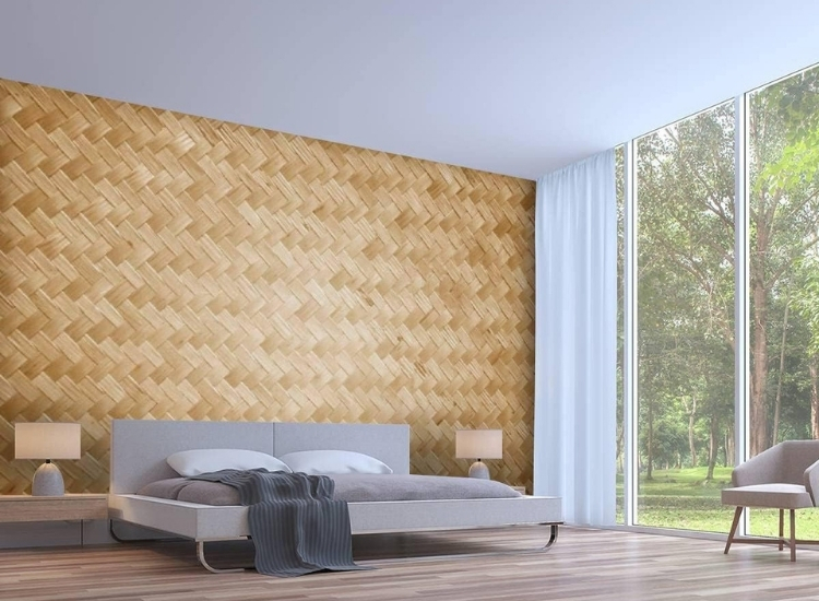 Woven rattan texture wallpaper