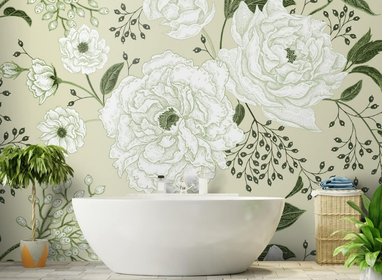 7. Green Vintage-Inspired Victorian Florals