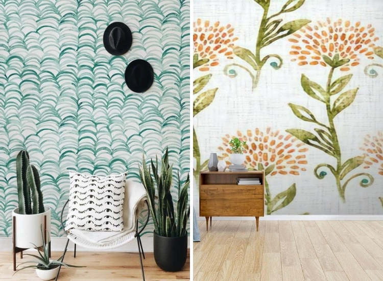 Whimsical watercolour pattern wallpaper