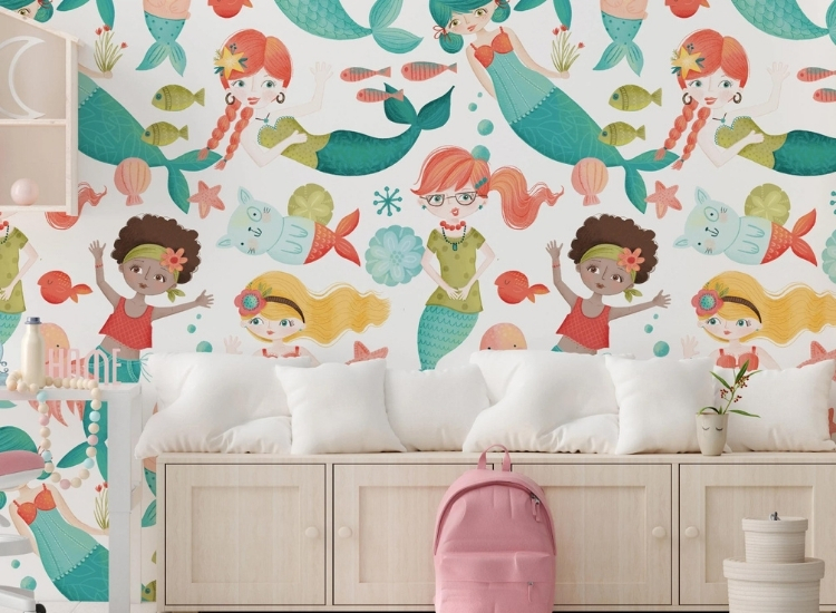 Vintage storybook wallpaper