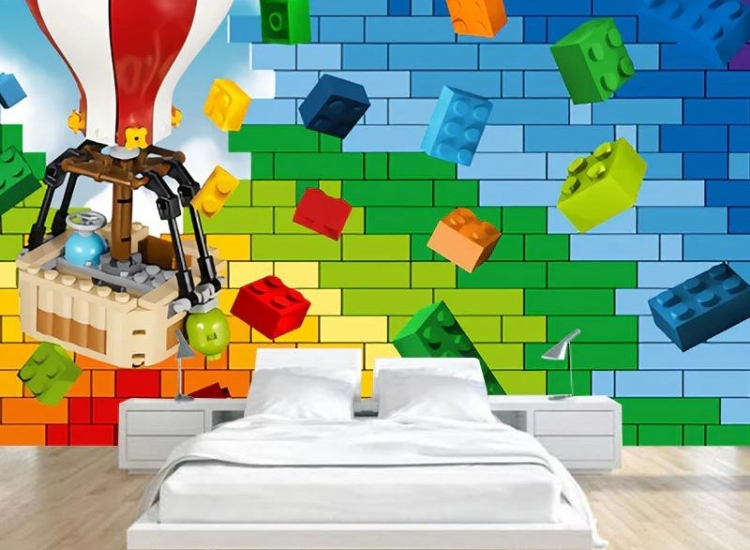 Lego toys inspired wallpaper designs