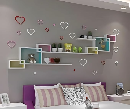 Wood Painted Floating Wall Mounted