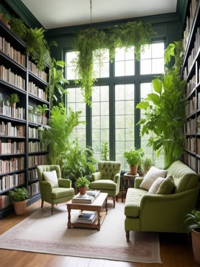 Bring Greenery Into Your Home Library