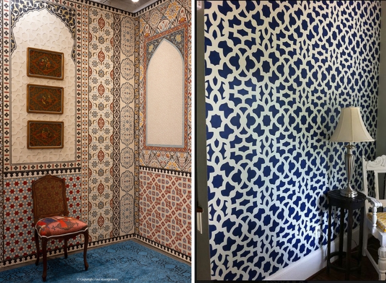 Moroccan theme hallway wallpaper for rich and luxurious vibes