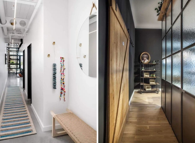 Industrial hallway wallpaper design for un urban look