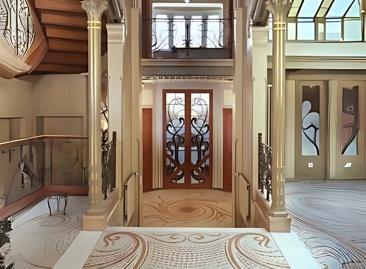 Art Nouveau elegance in a latest hallway wallpaper design