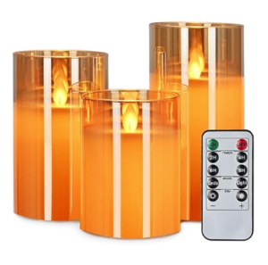 LED Glass Pillar Flameless Candles