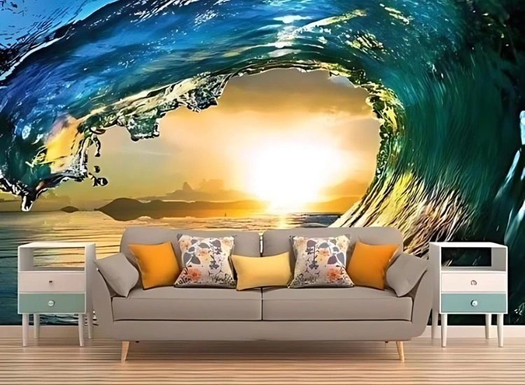 "Choose vinyl living room wallpaper for durability and style, offering modern wallpaper design for living room with practical and sleek decor ideas."