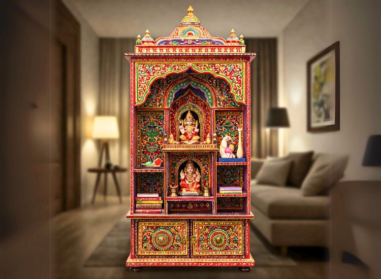 12. Colourful Wooden Mandir