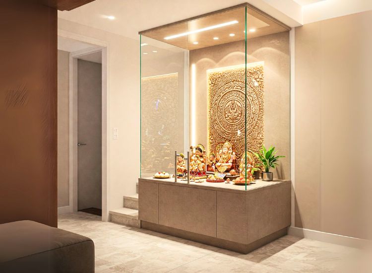 12. Glass Enclosed Pooja Unit