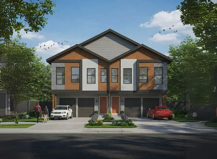 12. modern duplex row house with shared walls