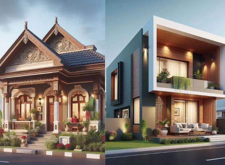 17. Traditional Vs Modern 2BHK House Design