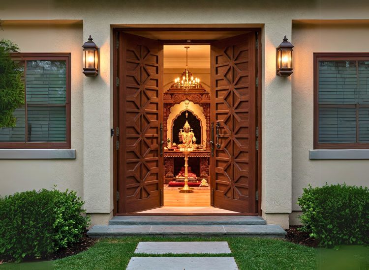 18. Geometric Patterned Double Doors