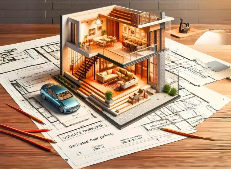A 3D view of your 2BHK house floor plan helps visualize space, layout, and design, ensuring a well-planned and efficient home.