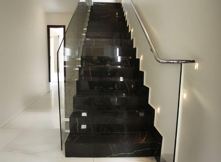 20. Black marquina marble staircase