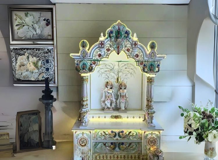 24. Marble Carved Deity Shrine Mandir