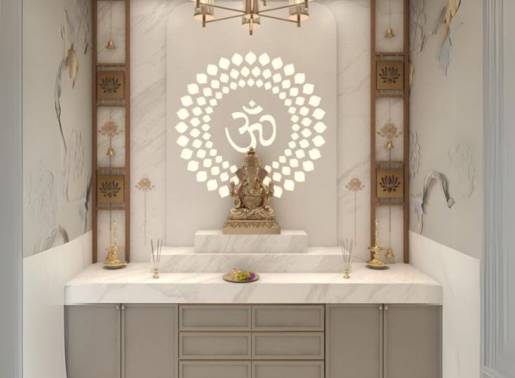 26. Italian marble mandir design