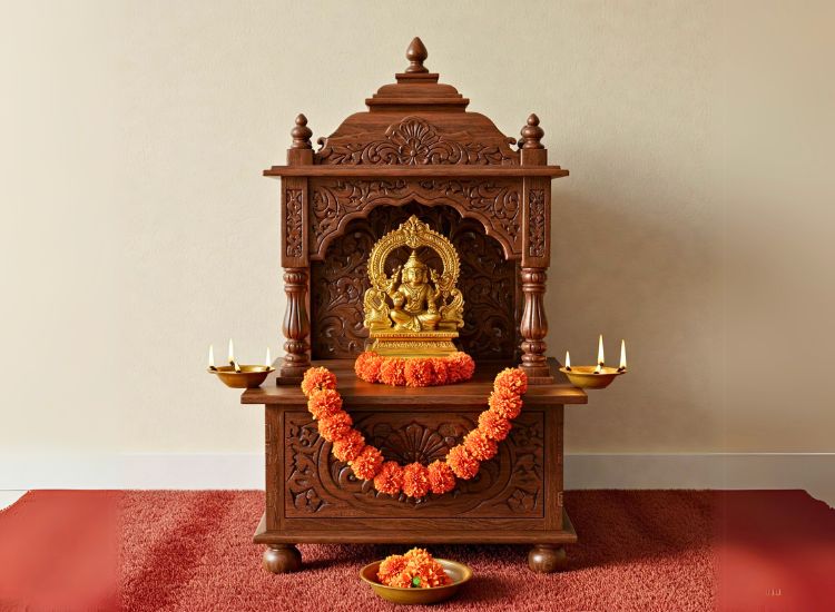 Traditional Wooden Pooja Unit