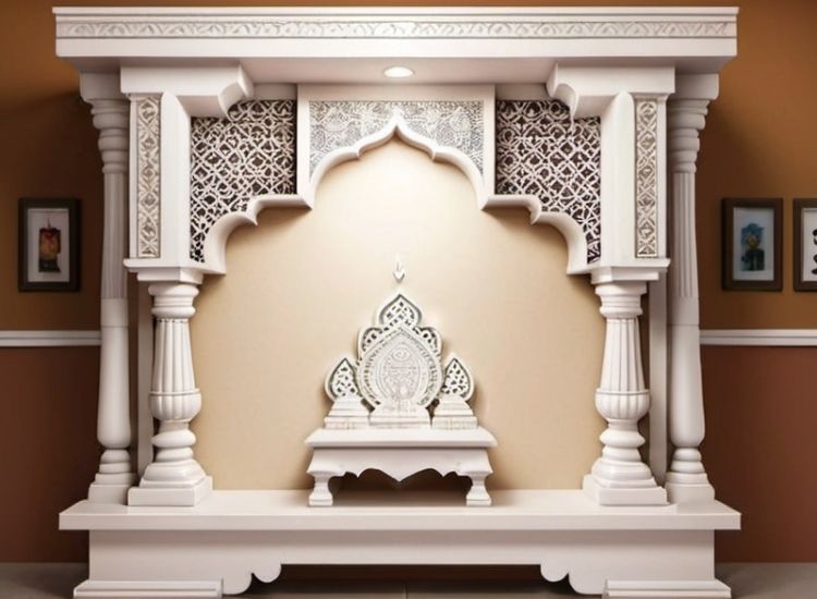 30. Traditional Temple layout POP Panel Design
