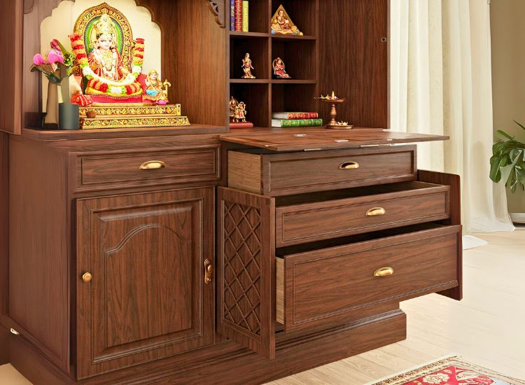 35. Pooja Unit With Storage