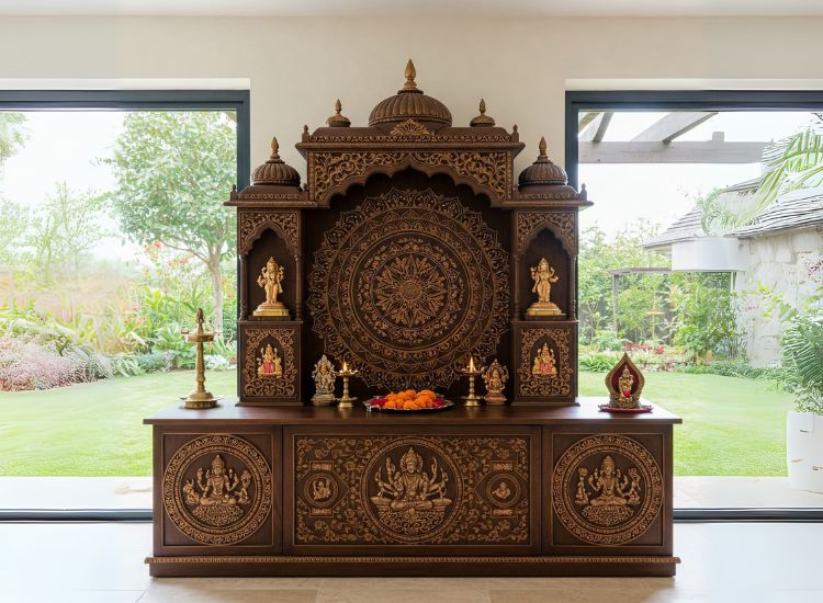 Mandala Inspired Pooja Unit Design.