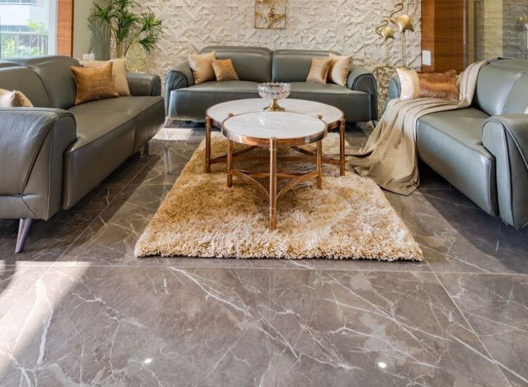 Natural veins and patterns of the italian marble providing rich appearance to the living room.