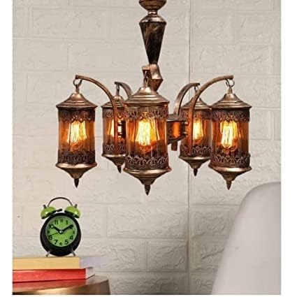 Carsten 5 Light Modern Design Golden Antique Jhoomar