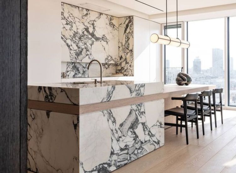 5. Italian marble in kitchen