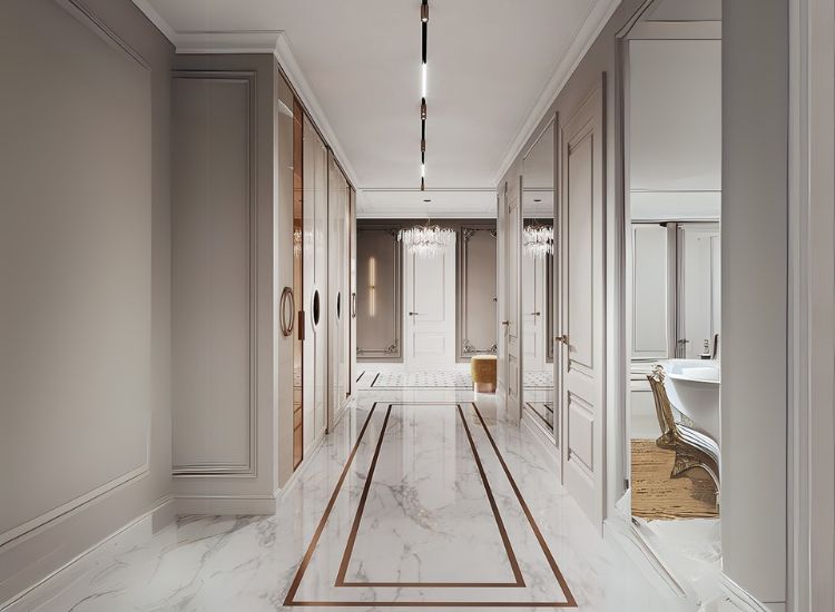 6. Carrara marble flooring