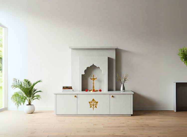 Minimalist Pooja Unit Design
