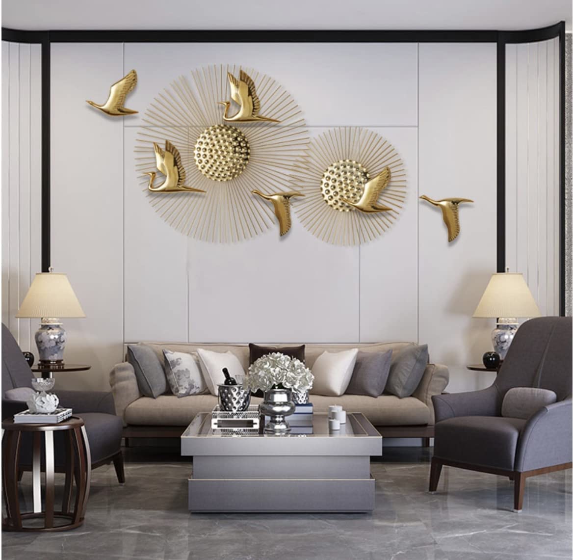 ZOVE Metal Wall Art Iron Wall Hanging Home Decoration Perfect for Living Room