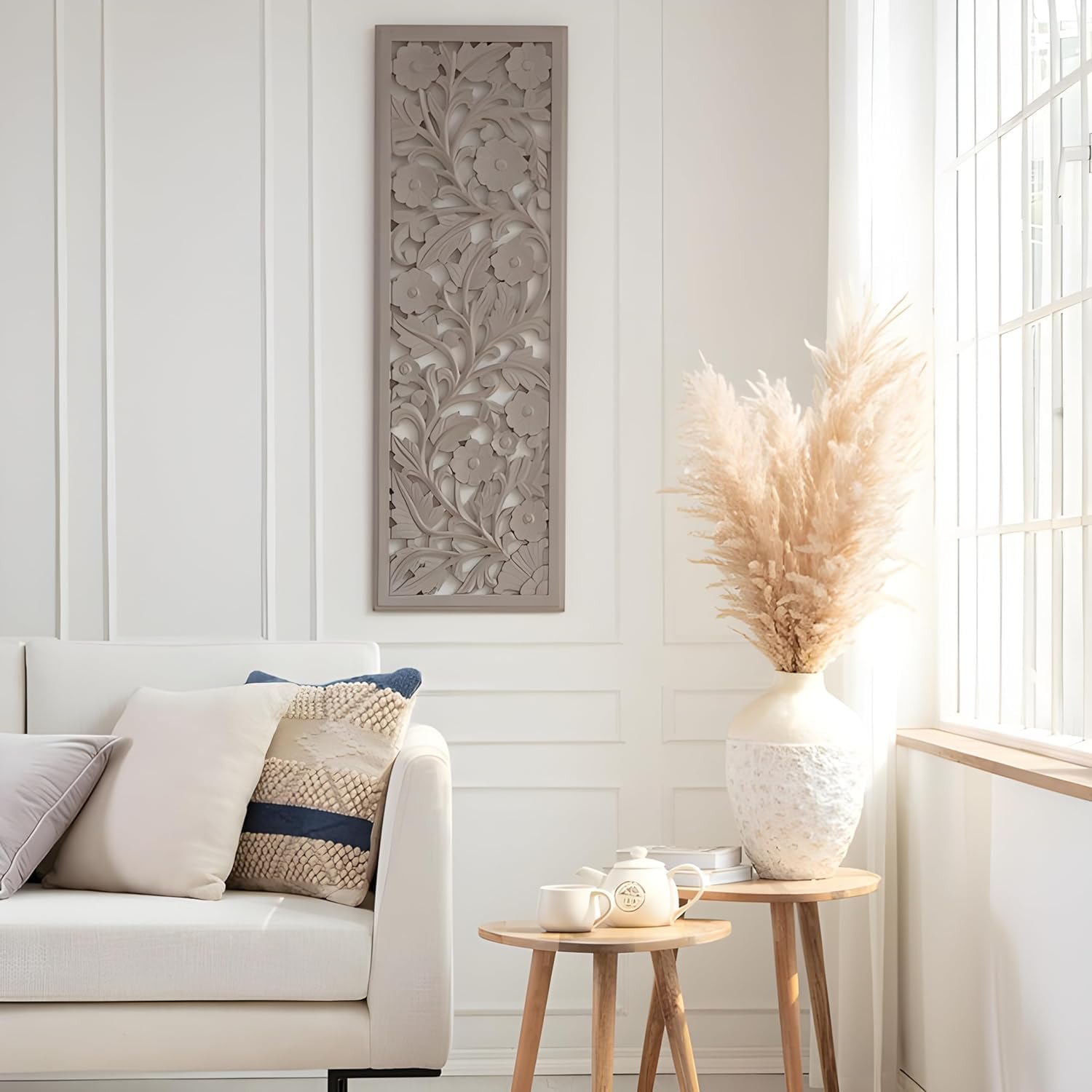 36x1x12 inches Wooden Wall Panel Wooden Wall Decor. in Brown Color