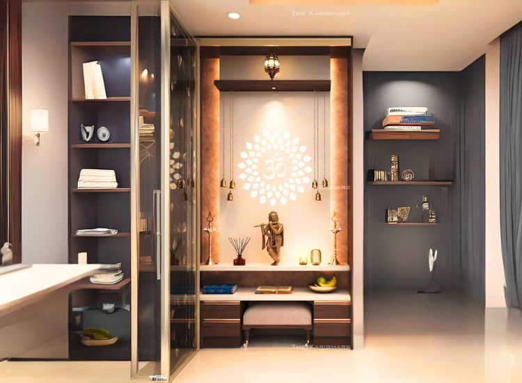 8. Home Temple With StorageSeating