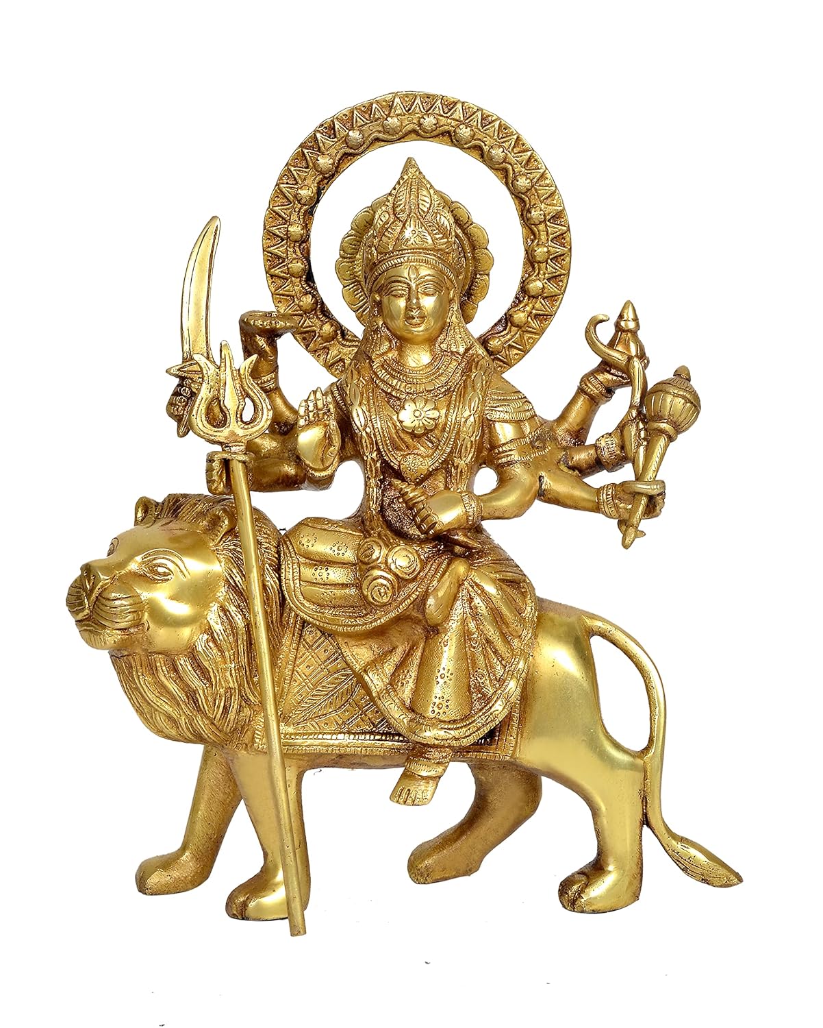 Dattatreya Brass Maa Durga Idol Figurine Durga MATA Sculpture for Temple Home Office Gift Item