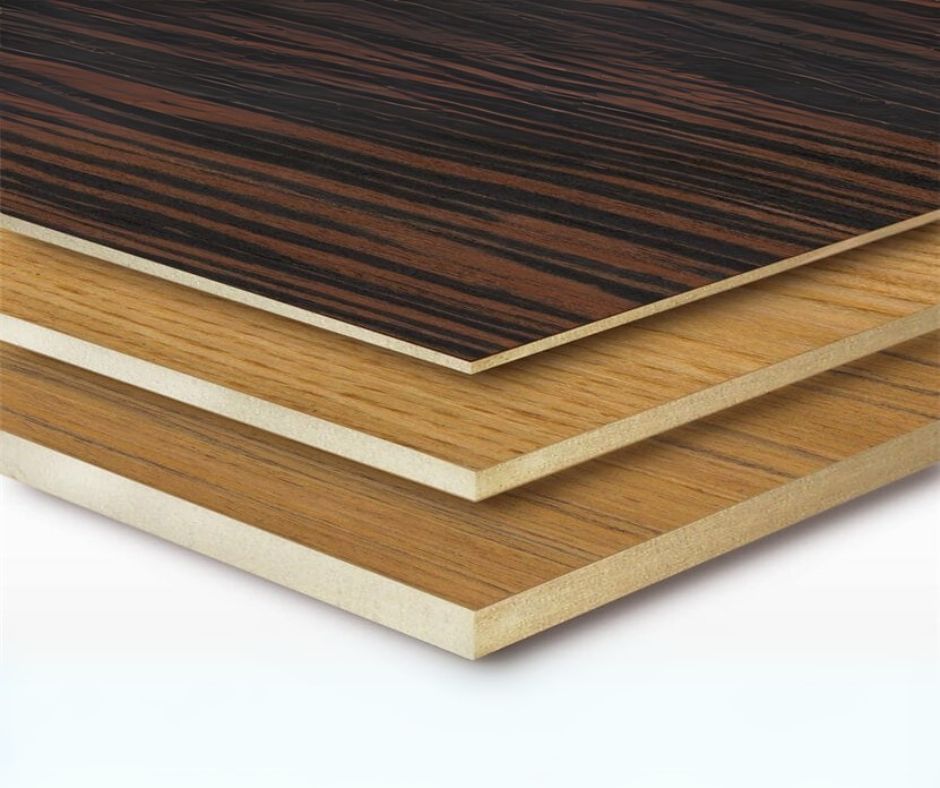 Backed wood veneer attached to one side, and the grains in the panels are matched to create exquisite patterns