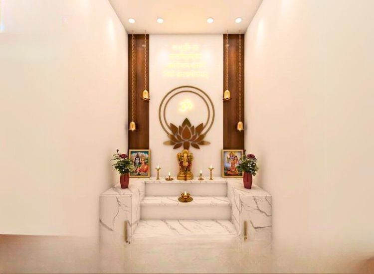 Geometric Modern Pooja Room