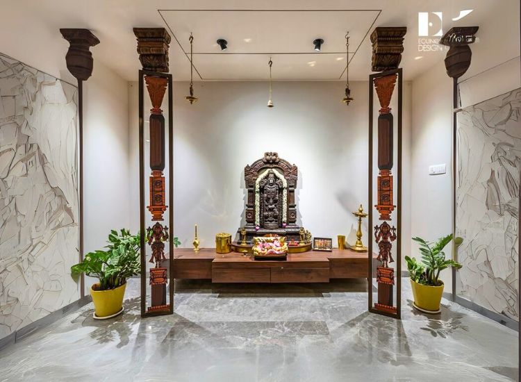 Open Concept Pooja Room