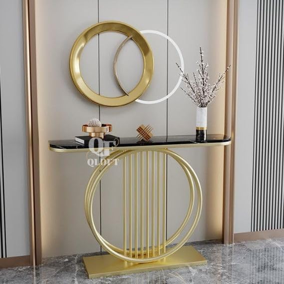 Marble Look Top and Metal Frame The Most Fashionable Entry Table