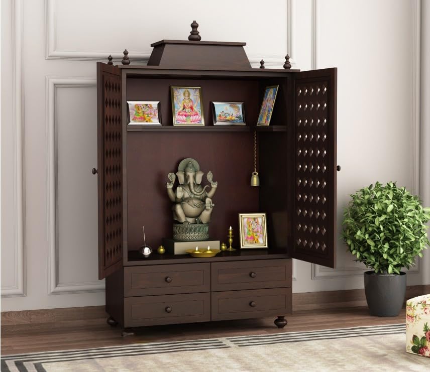 Varsha Furniture Solid Sheesham Wooden Home Temple/Mandir