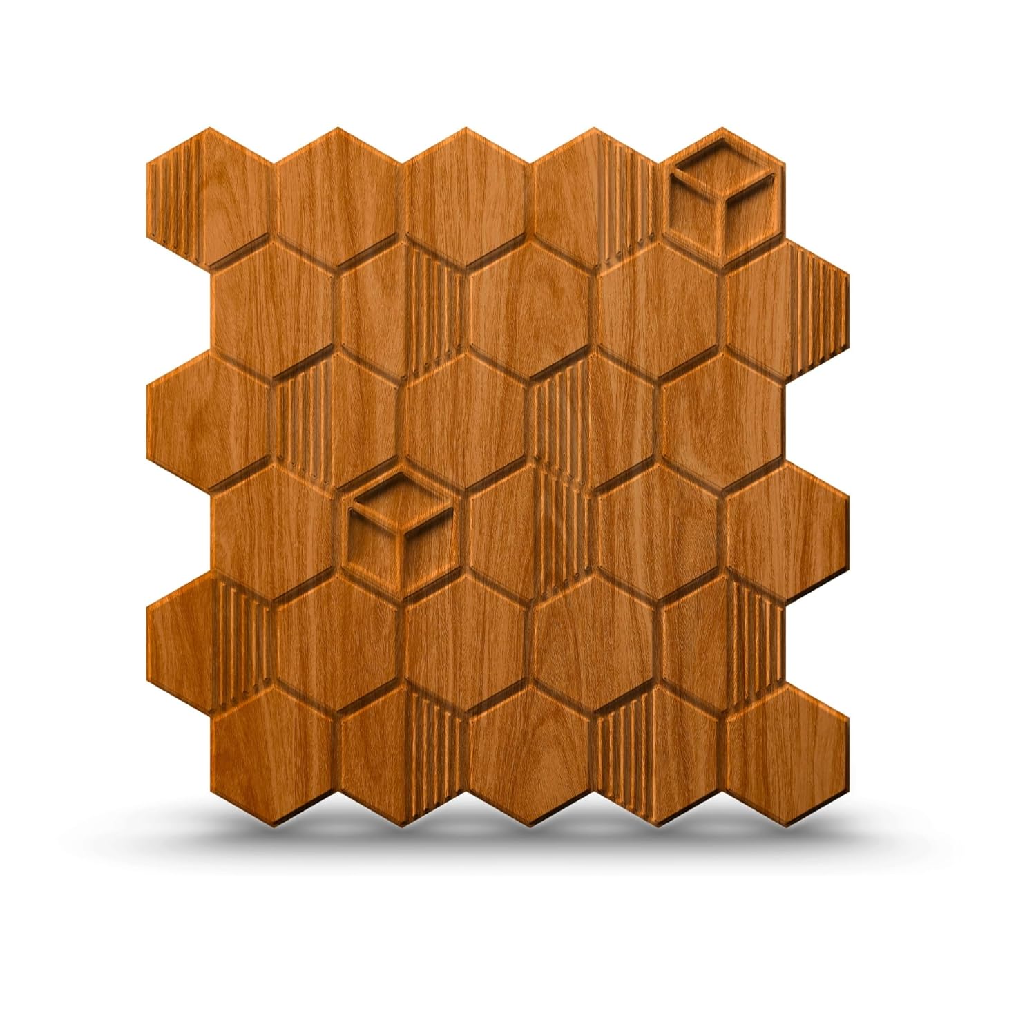 Kayra Decor 3D Self Adhesive PVC Wall Panel - USA Certified SGS Approved Teak Wood