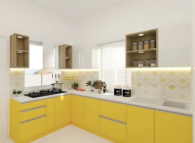 Bright Coloured Acrylic Kitchen