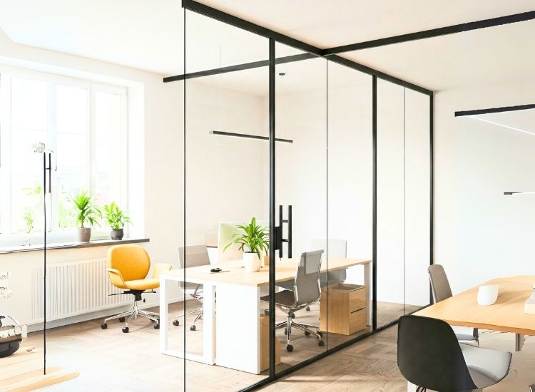 1. Glass Partition In Small Office Design