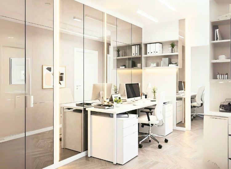 13.1. Mirrors To Reflect Light In Small Space Office Design