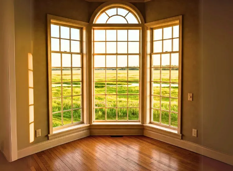 Modern home featuring corner window designs, combining stylish angles and functional layout to enhance natural light and views.