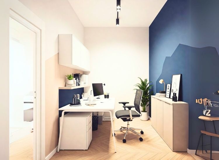 16. Neutral Tones And Bold Accent Walls