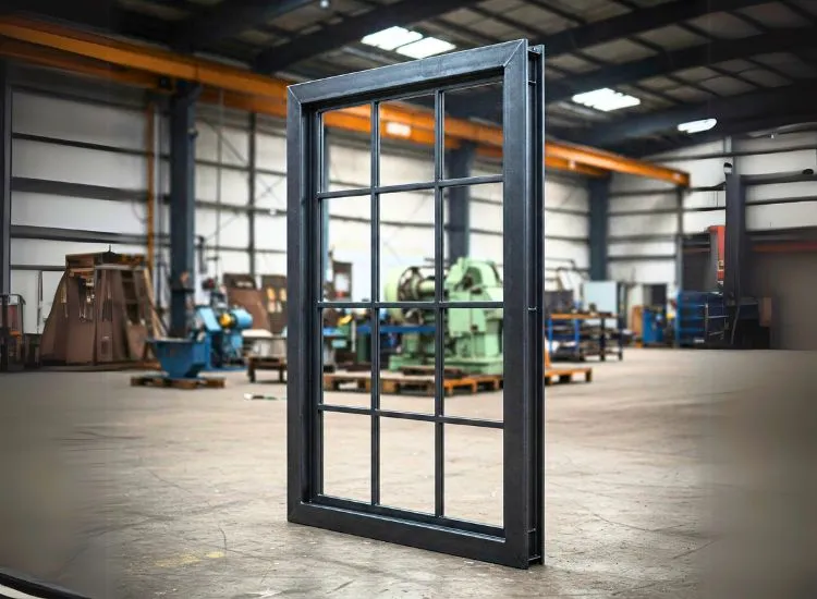 Industrial-style home with steel frame windows, blending strength and style for a sleek, modern design with an urban edge.