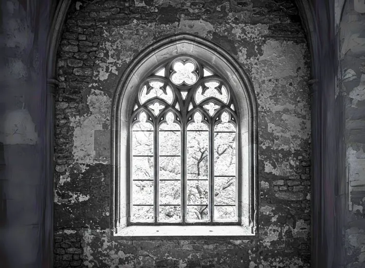Stunning home with arched and gothic windows, combining classic charm with modern appeal for a sophisticated window design.