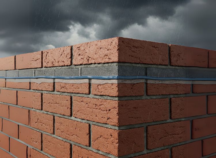 Brick masonry exposed to different weather conditions, showing how environmental factors like moisture and temperature can impact brick durability.