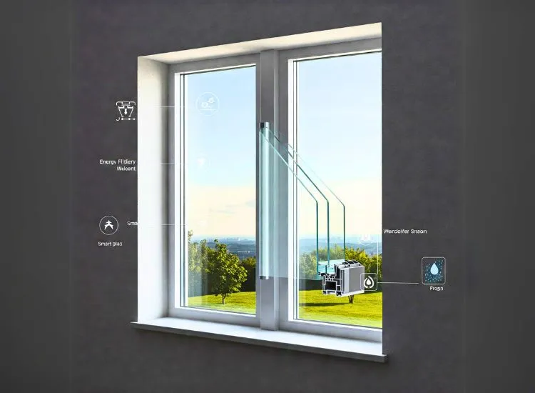 Energy-efficient and weather-resistant window designs featured in a modern home, offering superior insulation and durability while enhancing style.