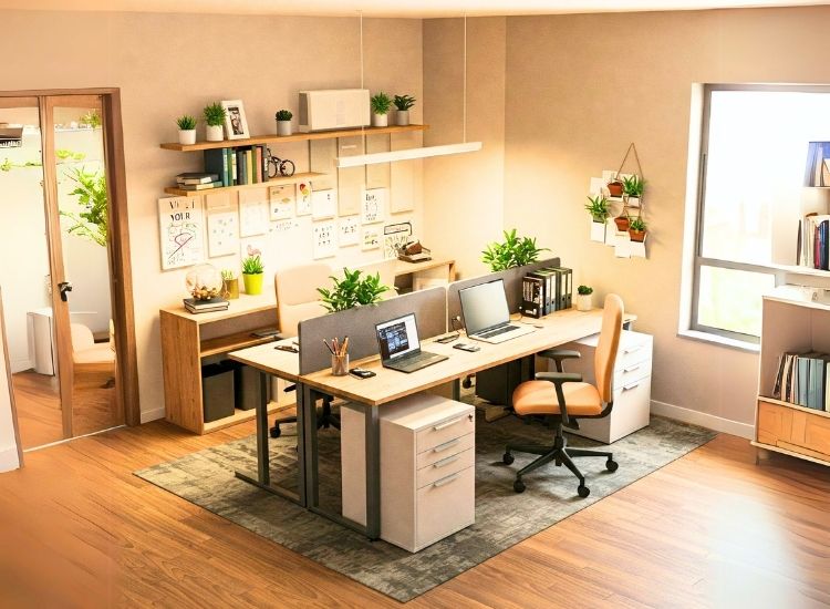 3. Diagonal Layout For Small Office